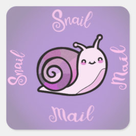 Small business ‘Snail mail’ sticker set Fyrkantigt Klistermärke