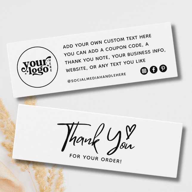Small Business Tack för ditt orderkort Litet Visitkort (small business thank you card,logo thank you,thanks for your order card,your order etsy )
