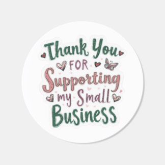 Small Business Thank You Sticker Runt Klistermärke