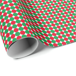 Small Circle Red och Grönt Mönster Helgdag Presentpapper