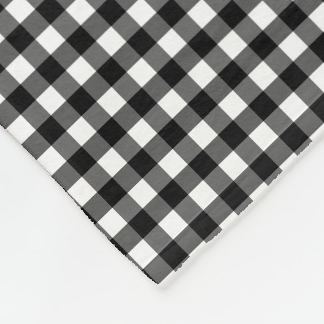 Small Classic Gingham Check Play Mönster Black Fleecefilt (Hörn)