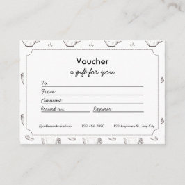 Small Coffee Shop Voucher and Gift Certificates Tilläggskort