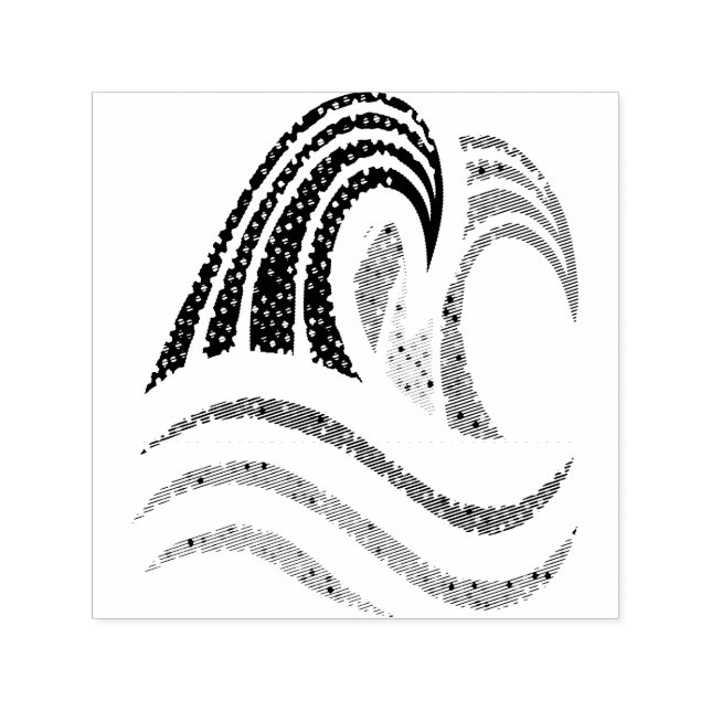 Small Colorful Waves Patterns Självfärgande Stämpel (Design)