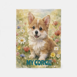 Small Corgi Customized Blanket Fleecefilt