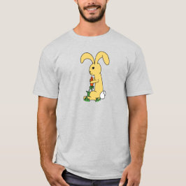 Small Cute Gult Tecknad Bunny Holding A Carrot T Shirt