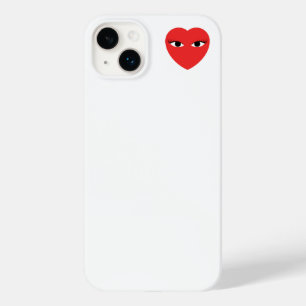 Small Cute Red Heart med Öga på vitt