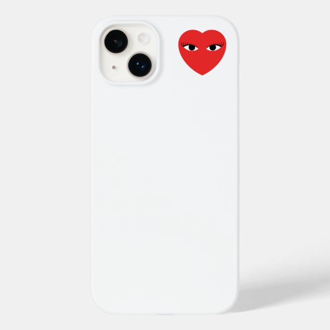 Small Cute Red Heart med Öga på vitt (Baksida)