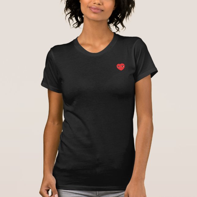Small Cute Red Heart med Öga T Shirt (Framsida)