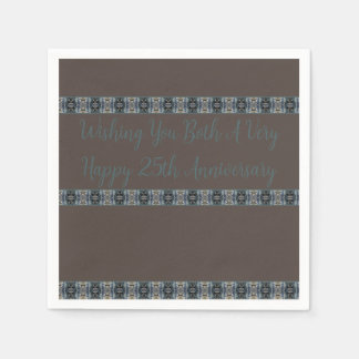 Small Designer Brown och turkos Pappersservett