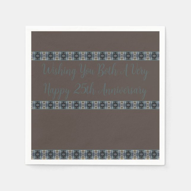 Small Designer Brown och turkos Pappersservett (Framsidan)