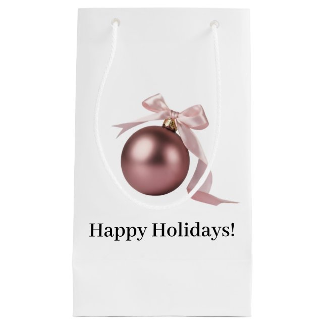 SMALL DUSTY ROSE HOLIDAY ORNAMENT GIFT BAG (Framsidan)