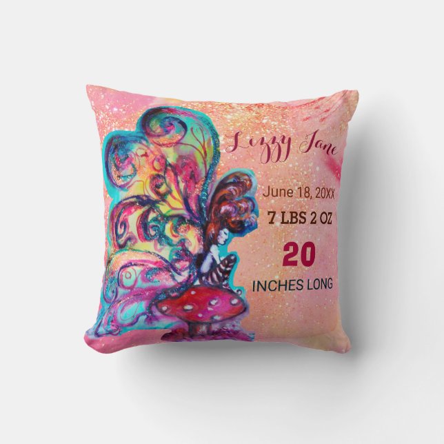 SMALL ELF MUSHROOMS BABY SHOWER Baby Birgstat Kudde (Framsida)