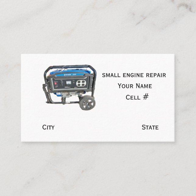 Small Engine Repair Business Card Visitkort (Framsida)