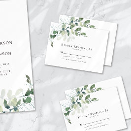Small Eucalyptus Greenery Bröllop OSA Card Anteckningskort