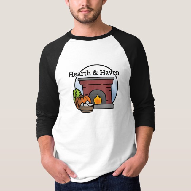 Small Farm Logotyp - HEarth & Haven Raglan T Shirt (Framsida)