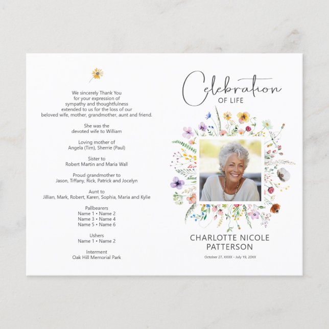 SMALL Firande i Life Photo Funeral Program (Framsidan)