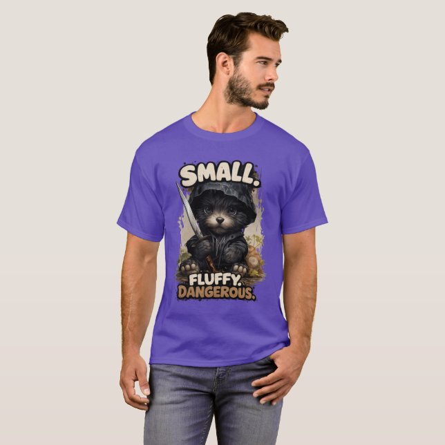 Small Fluffy Dangerous Cute Grim Reaper Puppy T Shirt (Hel framsida)