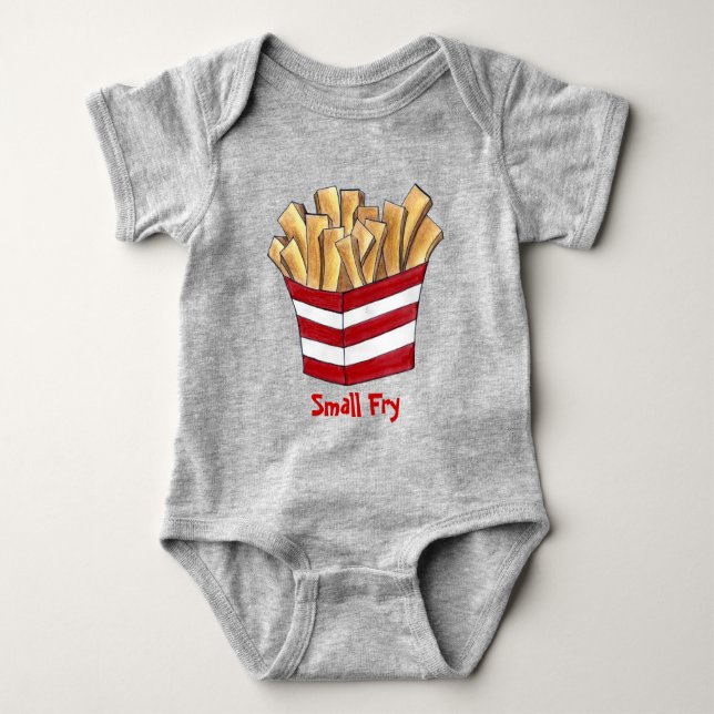 Small Fry Fast Junk Food Fransk Fries Foodie T-shirt (Framsida)