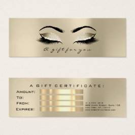 Small Gift Certificate Glitter Lash Champaigne Litet Visitkort