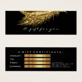 Small Gift Certificate Glitter Lash Guld Confetti Litet Visitkort