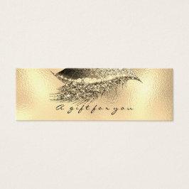 Small Gift Certificate Glitter Lash Guld Metall Lu Litet Visitkort