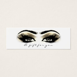 Small Gift Certificate Glitter Lash White Guld Öga Litet Visitkort