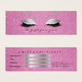 Small Gift Certificate Grått Rosa Lash Makeup Litet Visitkort