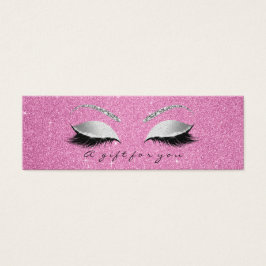 Small Gift Certificate Grått Rosa Lash Makeup Litet Visitkort