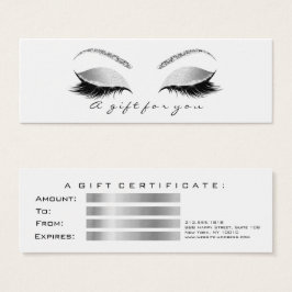 Small Gift Certificate Grått White Lash Makeup Litet Visitkort