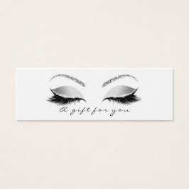 Small Gift Certificate Grått White Lash Makeup Litet Visitkort