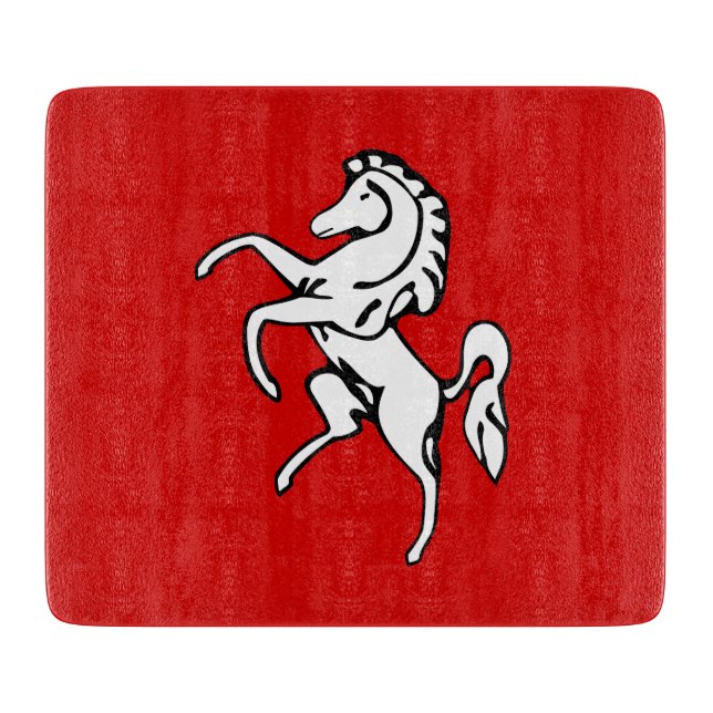 Small glass cutting board with flag of Kent County (Framsidan)