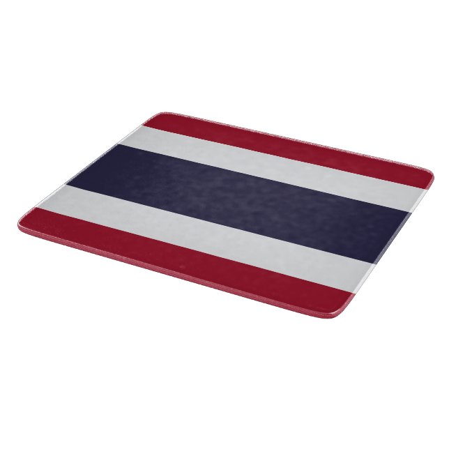 Small glass cutting board with flag of Thailand (Hörn)