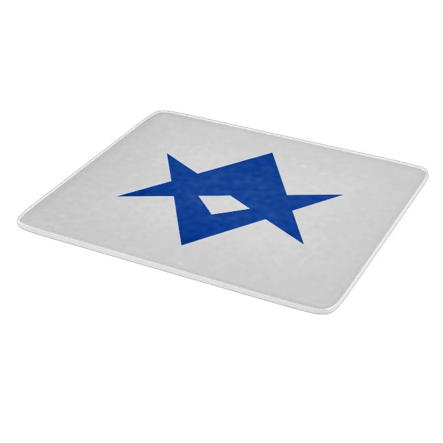 Small glass cutting board with flag of Toyota City (Hörn)