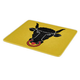 Small glass cutting board with flag of Uri, Swiss