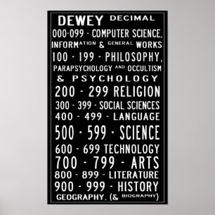 Small Home Bibliotek Dewey Decimal Busroll Poster