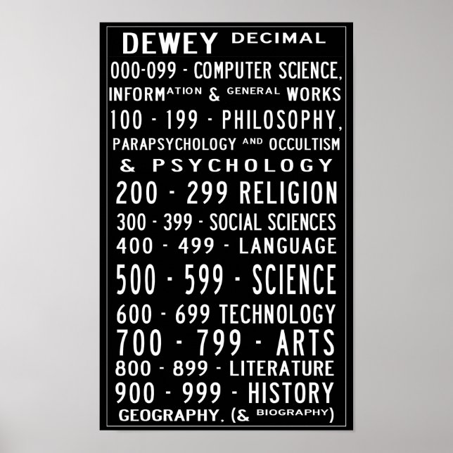 Small Home Bibliotek Dewey Decimal Busroll Poster (Framsidan)