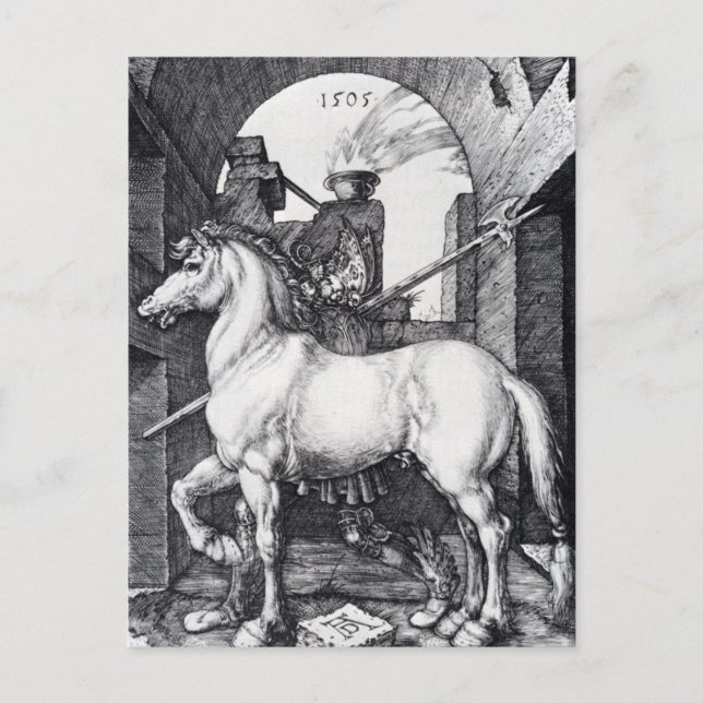 "Small Horse" av Albrecht Durer Vykort (Framsida)