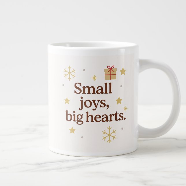 Small Joys, Big Hearts | Cozy Christmas Mug  Jumbo Mugg (Höger)