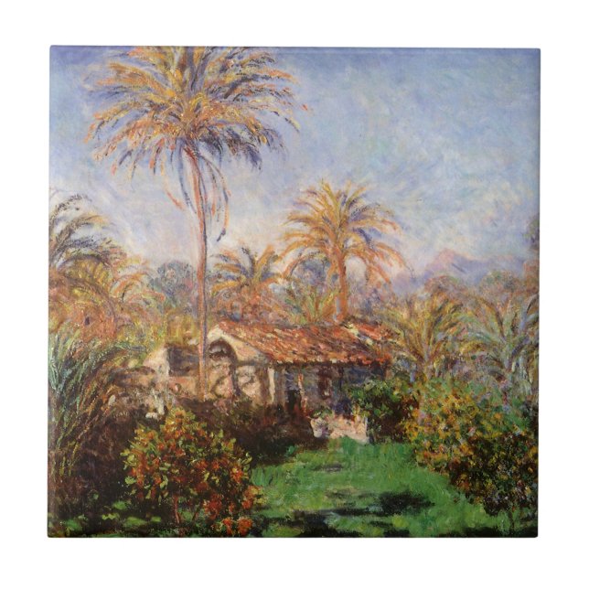 Small Land Farm in Bordighera av Claude Monet Kakelplatta (Framsidan)