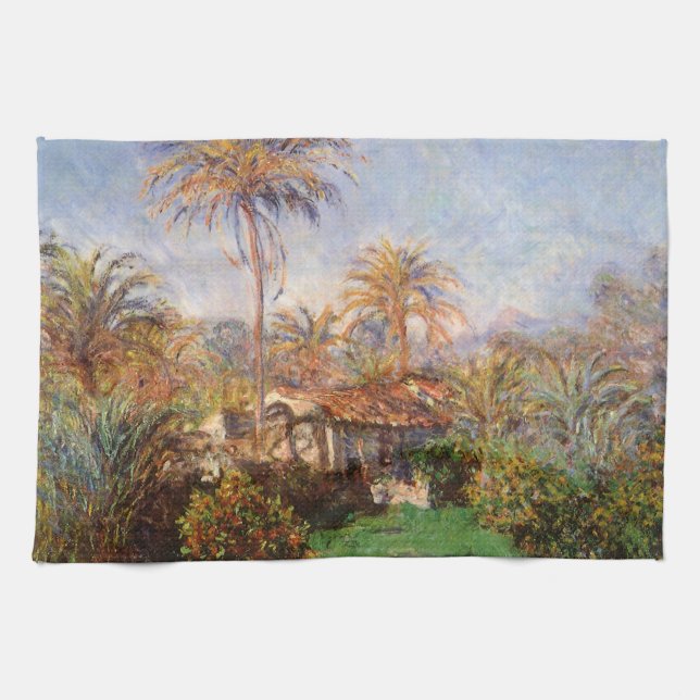 Small Land Farm in Bordighera av Claude Monet Kökshandduk (Horisontell)