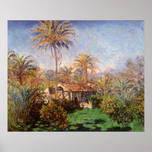 Small Land Farm in Bordighera av Claude Monet Poster (Framsidan)