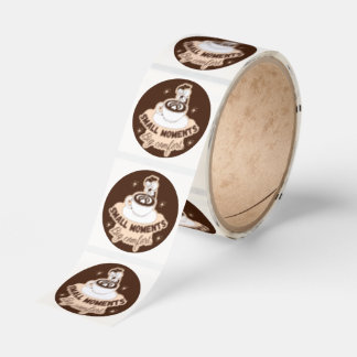 Small Moments Big Comfort Coffee Latte Klistermärk Runt Klistermärke