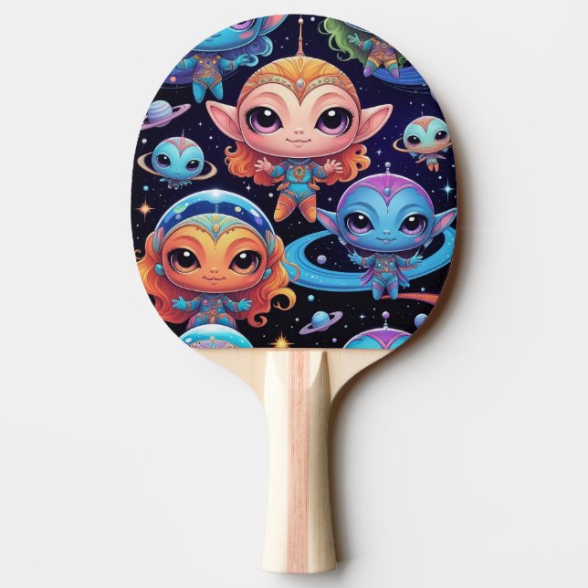 Small Multi-Coloured Aliens in Space Pingisracket (Baksidan)