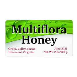 Small Multiflora Honung Burk Food Adressetikett