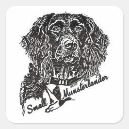 Small Munsterlander (logotyp) Fyrkantigt Klistermärke