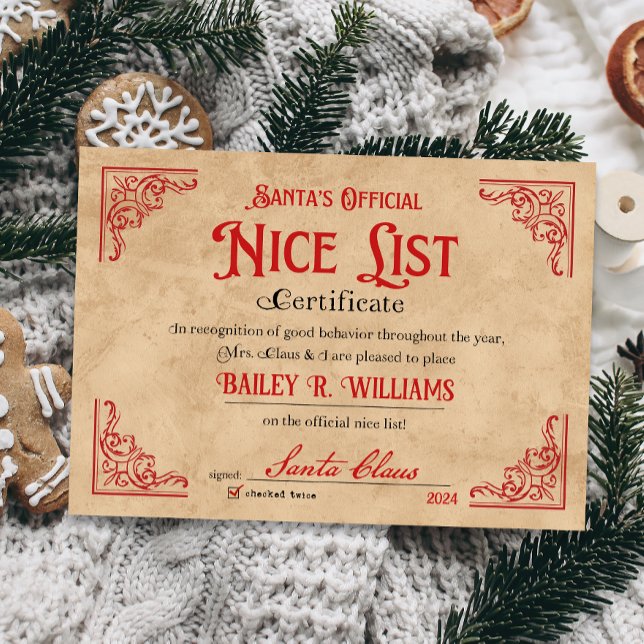 Small Nice-certifikat från Santa Magic Inbjudningar (Skapare uppladdad)