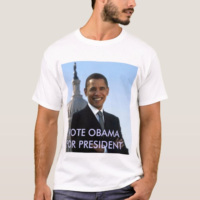 small_obama_imagen RÖSTAR OBAMA FÖR PRESIDENT Tee (Framsida)