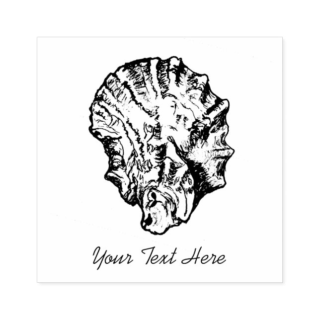 Small Oyster Napkin Frimärke Stämpel (Tryck)