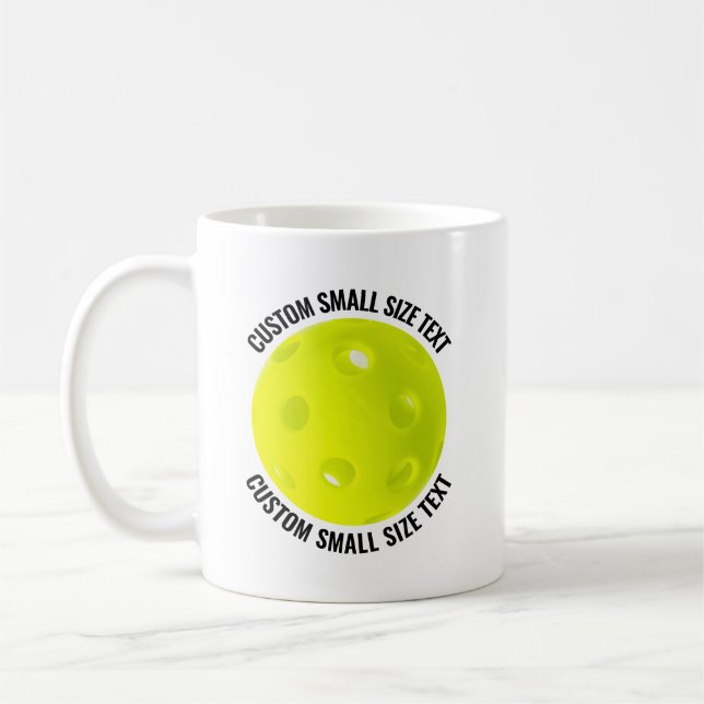 Small Personalized Text Pickleball 11 oz. Custom Kaffemugg (Vänster)