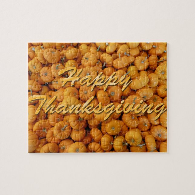 Small Pumpkins Happy thanksgiving Pussel (Horisontell)